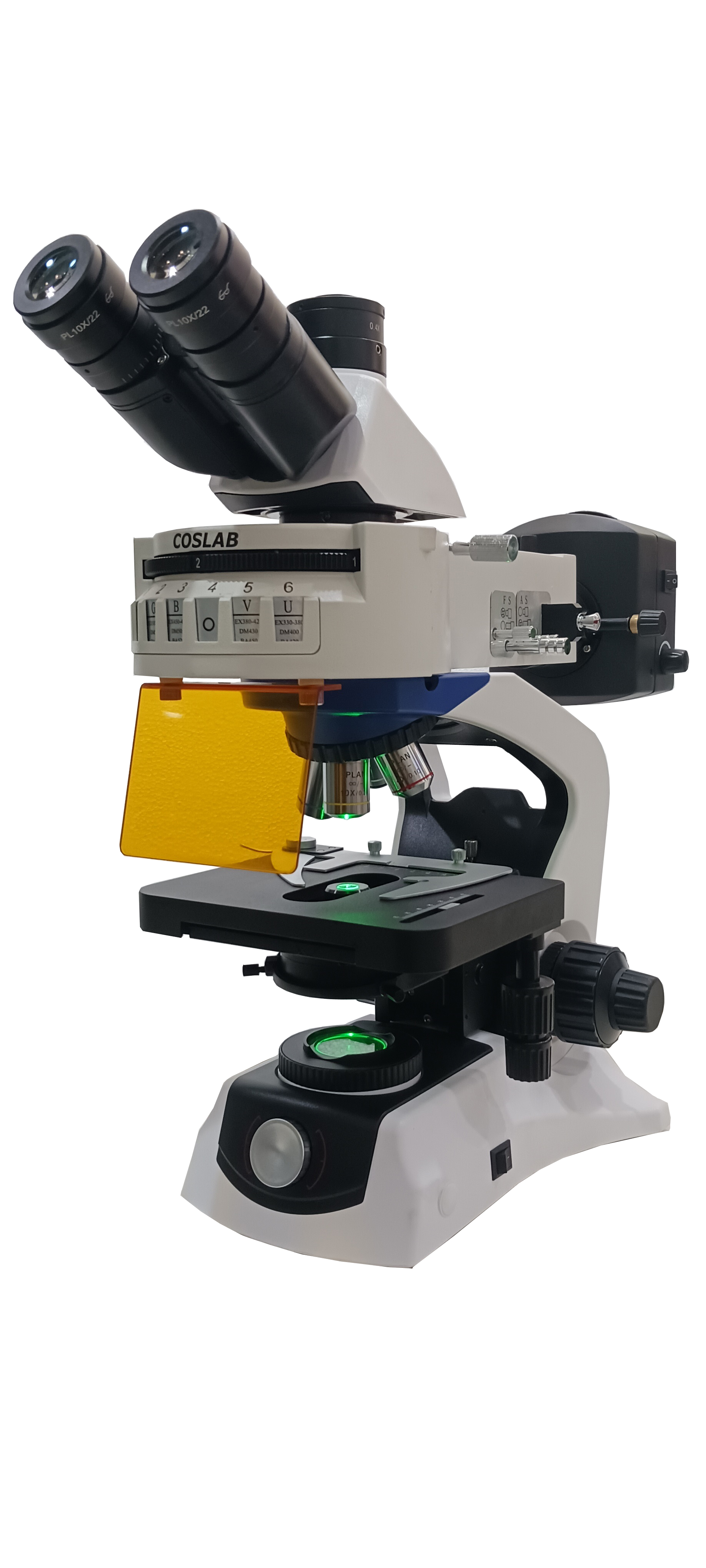 LED FLUORESCENT MICROSCOPE (HL-33 WITH FLM-404) WITH DUAL FILTERS OR FOUR FILTERS)